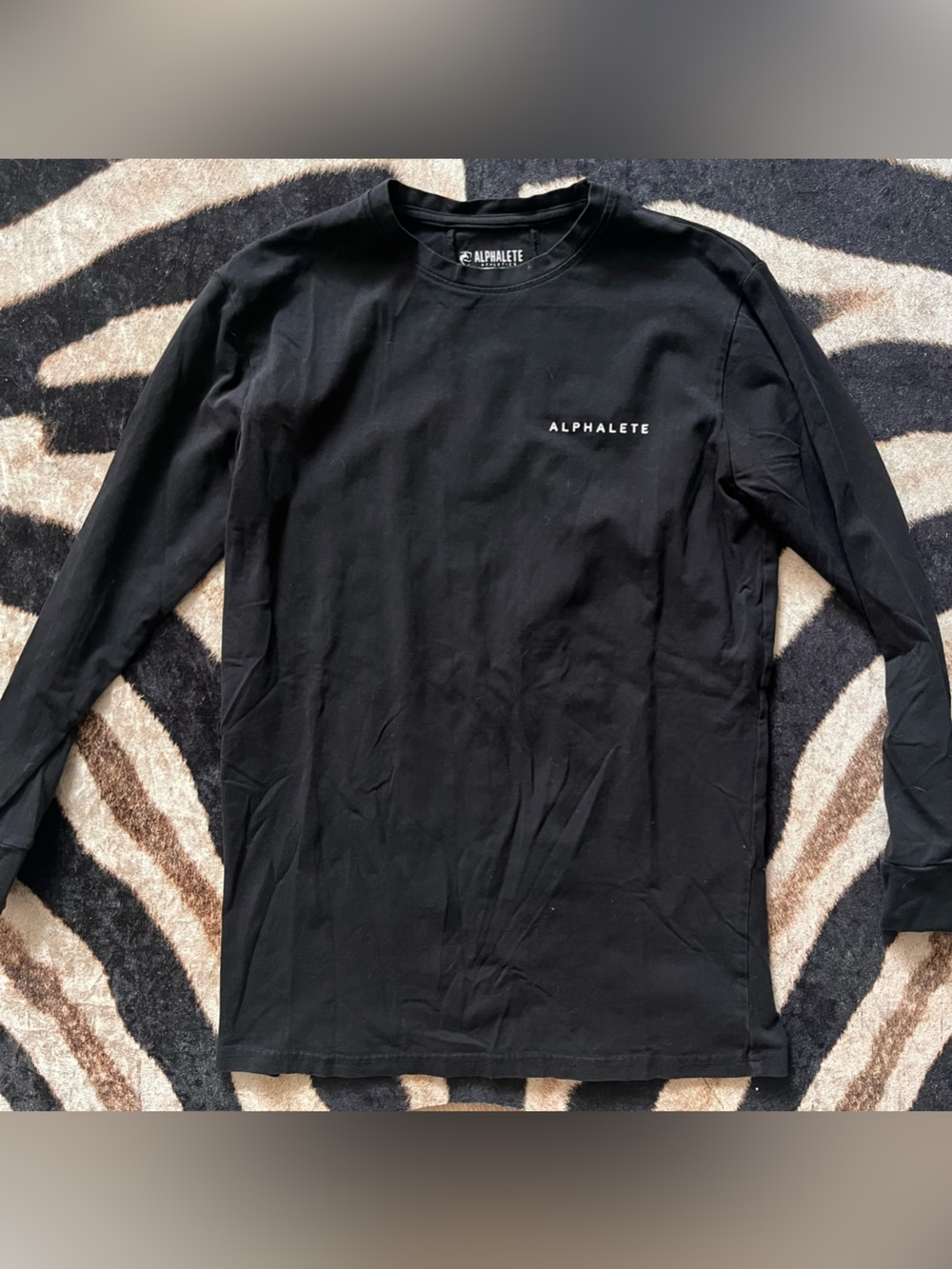 Alphalete Black Long Sleeve Crew with Logo